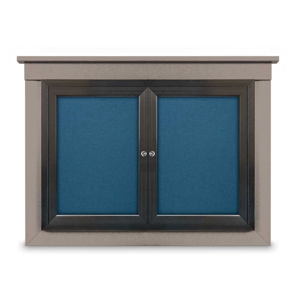 United Visual Products 24"x36" 1-Door Enclosed Letterboard, Burgundy Vinyl/Cherry UV2621O-CHERRY-BURGUNVL - main